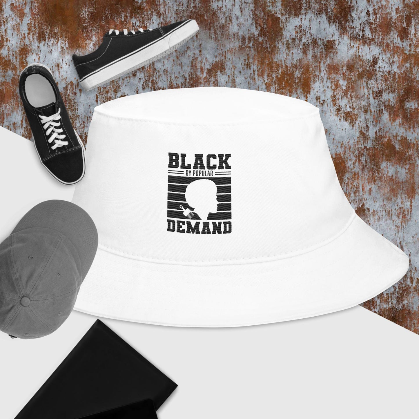 "BLACK BY POPULAR DEMAND" Bucket Hat