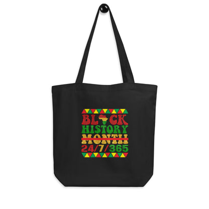 "24/7 365" Black Culture Organic Tote