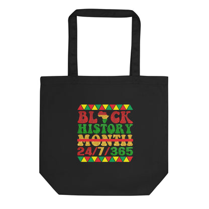 "24/7 365" Black Culture Organic Tote