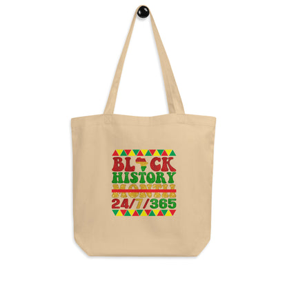 "24/7 365" Black Culture Organic Tote