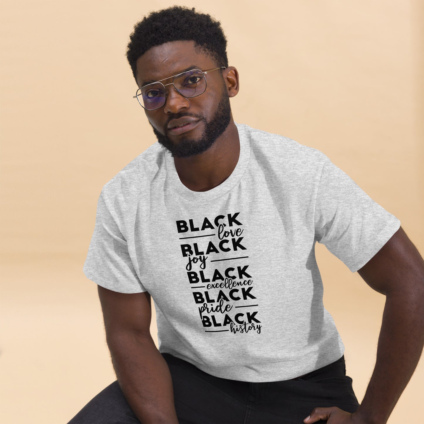 "BLACK BLACK BLACK" Men's classic tee