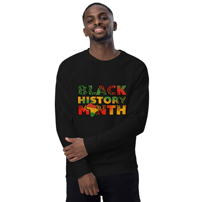 "BLACK HISTORY MONTH" Unisex Organic Raglan Sweatshirt