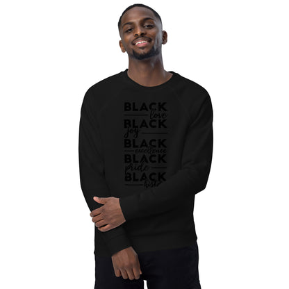 "BLACKOUT" Unisex Organic Raglan Sweatshirt