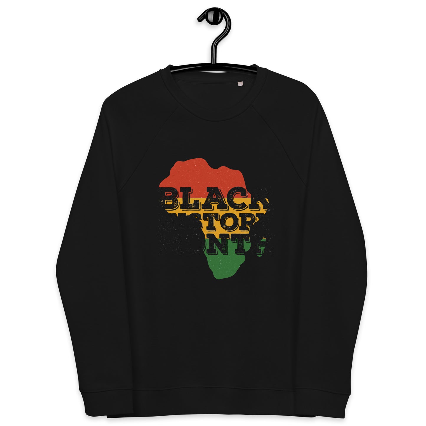 "BLACK HISTORY MONTH" Unisex organic raglan sweatshirt