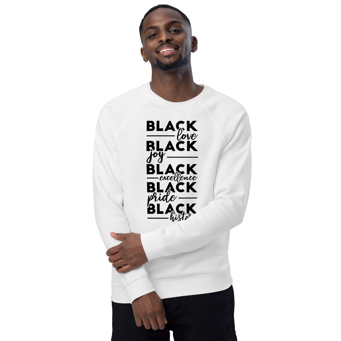 "BLACKOUT" Unisex Organic Raglan Sweatshirt