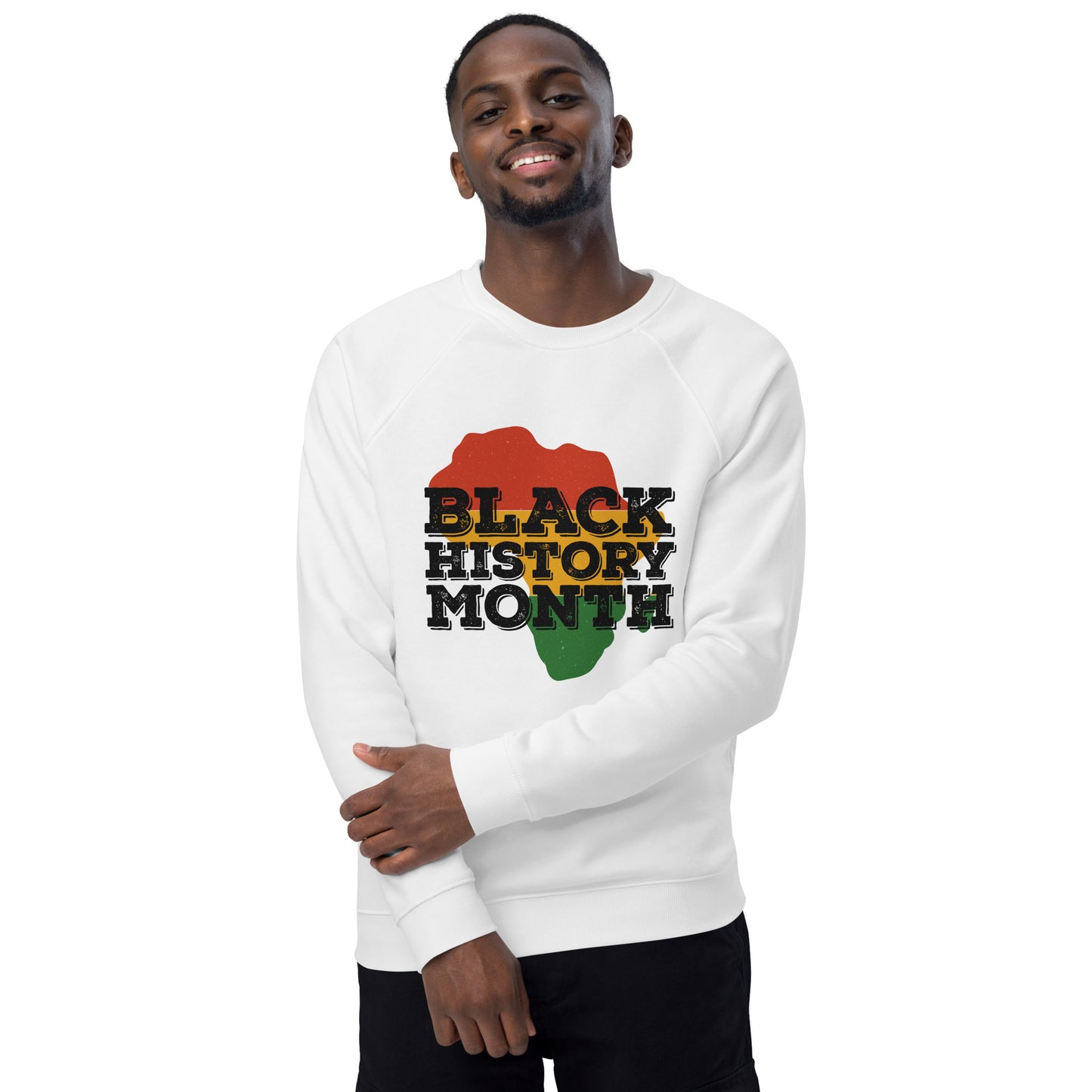 "BLACK HISTORY MONTH" Unisex organic raglan sweatshirt