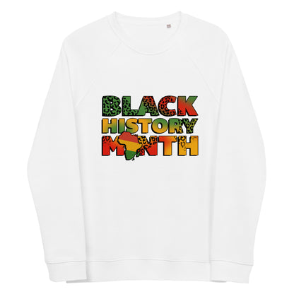 "BLACK HISTORY MONTH" Unisex Organic Raglan Sweatshirt