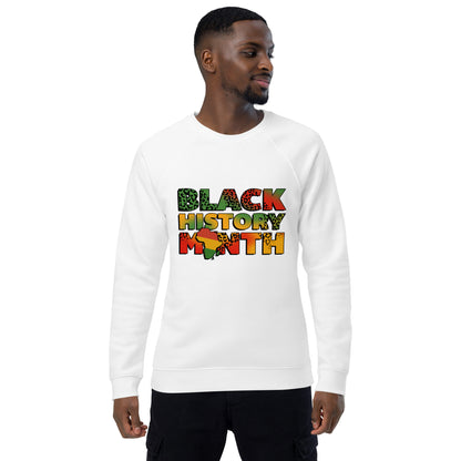 "BLACK HISTORY MONTH" Unisex Organic Raglan Sweatshirt