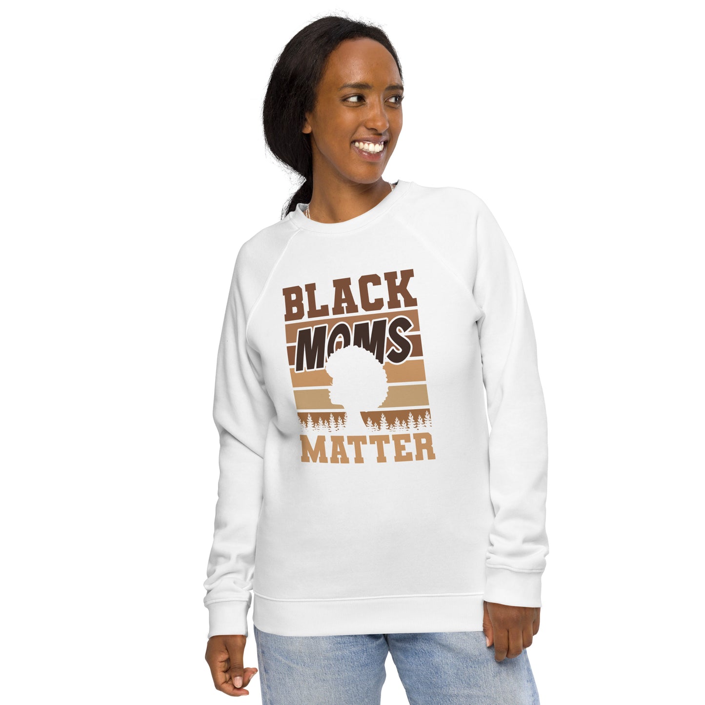 "BLACK MOMS MATTER" Unisex Organic Raglan Sweatshirt