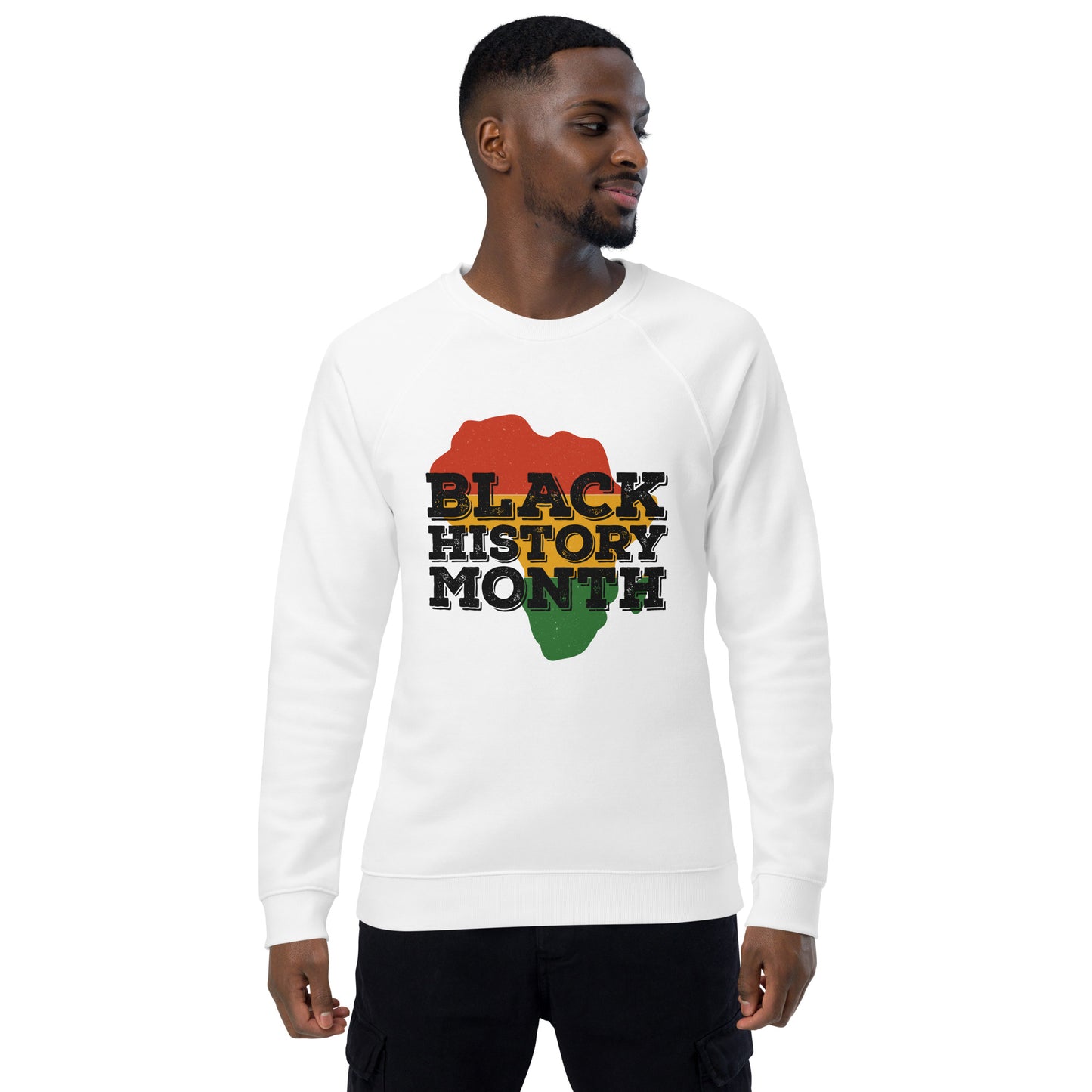 "BLACK HISTORY MONTH" Unisex organic raglan sweatshirt