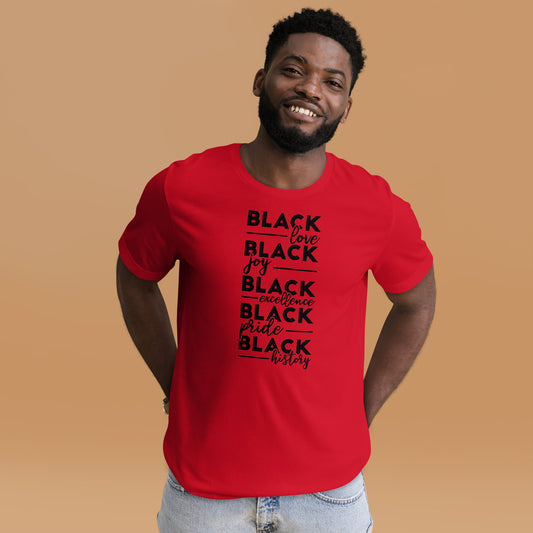 "BLACK BLACK BLACK" Unisex T-shirt